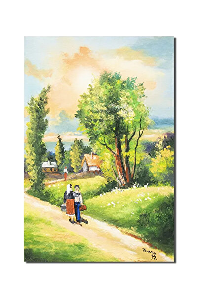 artnova Ръчно рисувана картина, Спомен от детството, на празник, 60x40см масл...