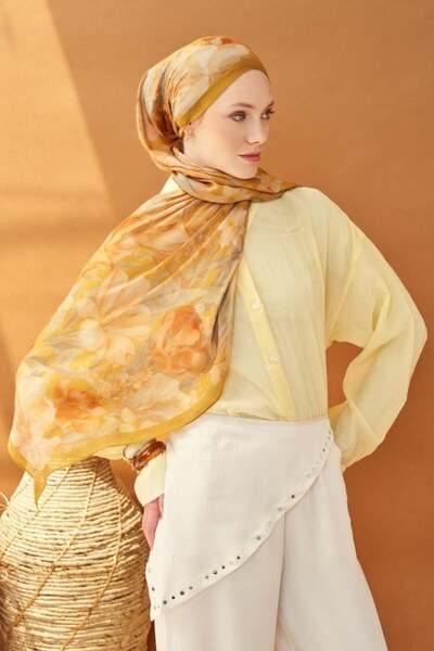 Silk Home Riva Shawl Tencel Wild Flower Golden Yellow