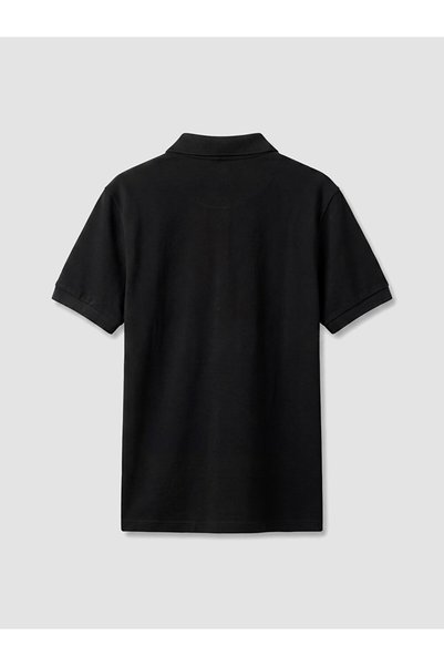 LC Waikiki Lcw Kids Black Polo Collar Girls' Pique T-Shirt