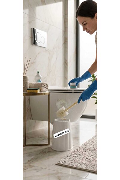ÇEÇEN HOME Decorative Toilet Brush Set -45 Cm- Bathroom Wc Cleaning Brush and...