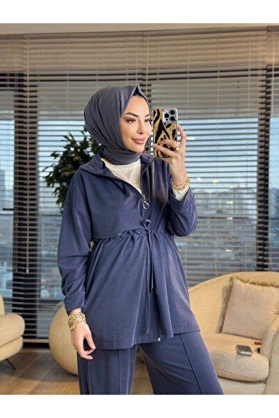 ALANURMODA 7481 أويشو بيلي باغلاند باجير. طقم باللون الأزرق الداكن