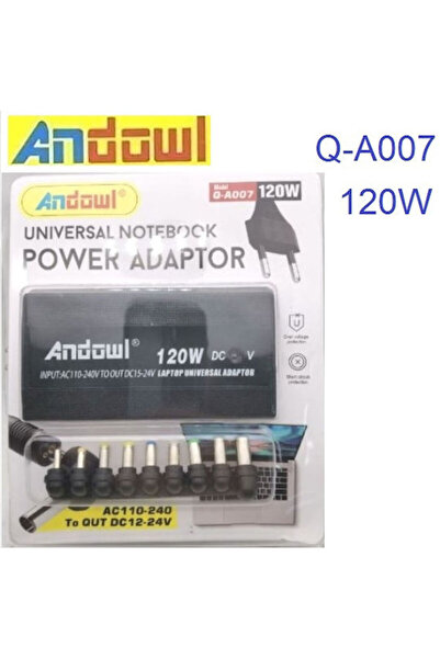 Andowl Q-A007 Καθολικός Μετασχηματιστής Ρεύματος 12V με ισχύ 120W και 9 βύσματα