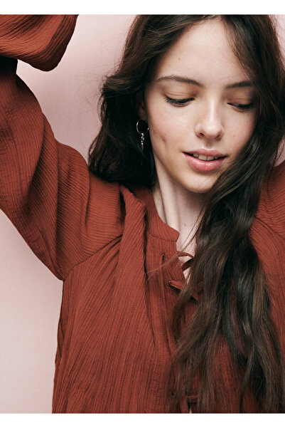 Mango Teen Pleated chiffon blouse
