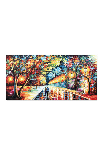 artnova Tablou indragostiti pictat manual living, dormitor, Impreuna pe aleea...