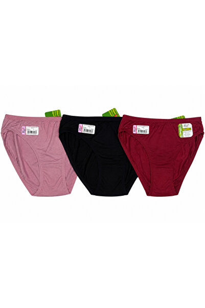 Tutku Elit Kadın Bambu Düz Bikini Külot 3 Lü Set