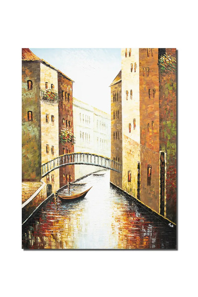 artnova Tablou peisaj din Venetia pictat manual 120x90cm ulei pe panza in cut...