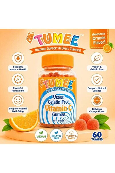 Mr.Tumee Mr. TUMEE Vitamin C Gummies for Kids – Orange Flavor, Vegan, Gelatin...