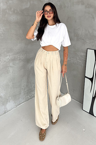 Noa&Noa Urban Ease Women's High Waist Palazzo Jean Trousers