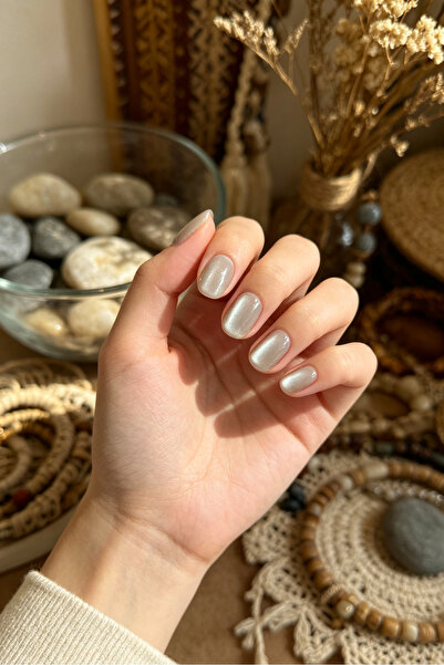 Easy Beauty LARGE Beden Kedi Gözü Kısa Tırnak 10 Adet Takma Tırnak Seti Kutul...