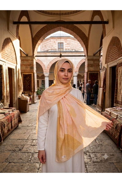HAR-UM Ticaret Patterned Bamboo Shawl - 100% Natural Woven, Suitable for 4 Se...