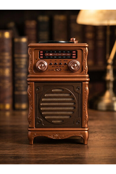TB Nostaljik Ahşap Görünümlü Radyo - Bluetooth Hoparlör, Usb/sd/aux Girişli Ş...