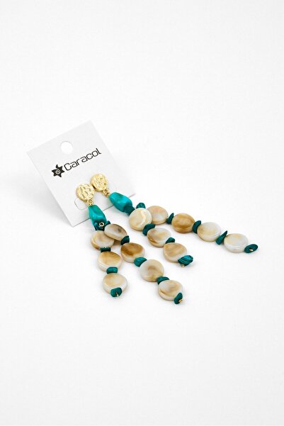 Casa Caracol Women Fashionable Beads Earrings, Green/White