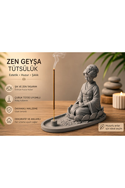 Memania Co Zen Lotus Geyşa Tütsülük Dekoratif Çubuk Tütsü Tutucu Ev Odası Est...