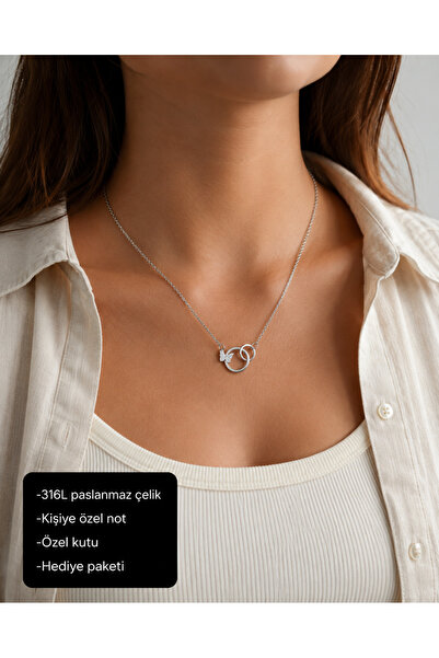 HER ŞEY NOTA www.herseynota.com Calivra Butterfly Figured Double Ring Women's...