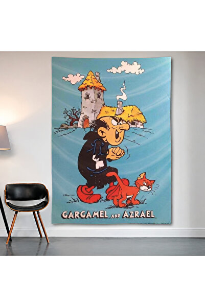 Geek Cultcha Gargamel & Azrael Wall Covering Wall Tapestry First Quality Sati...