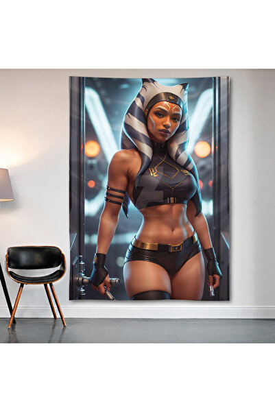 Geek Cultcha Ahsoka Tano Wall Covering Wall Tapestry First Quality Satin Fabr...