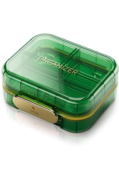 Arabest Pill Organizer,Portable Travel Pill Box,7 Compartments,Weekly Case,Wa...