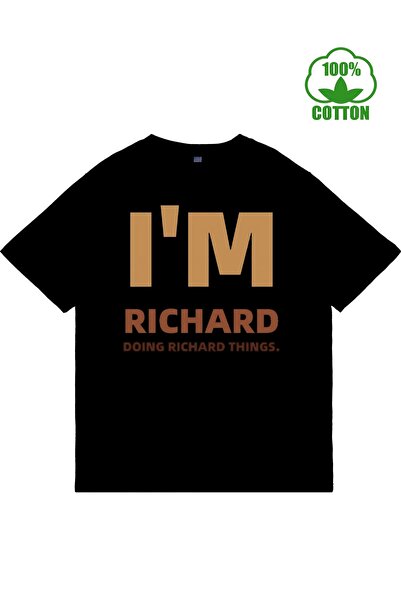 12 HERTZ تي شيرت رجالي مطبوع عليه "I'm Doing Richard Things"، 100% قطن، ياقة ...