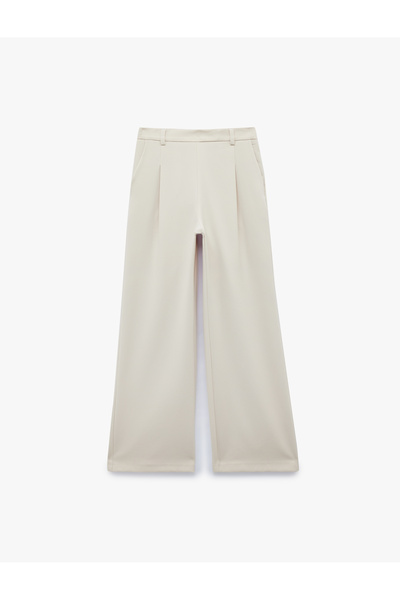 Koton Wide Leg with Pockets and Pile Detail Palazzo Pants