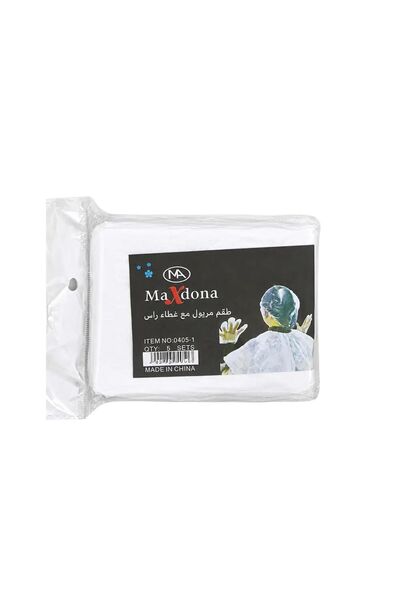 MAXDONA Disposable Bib and Head Cover Set, 5 Pieces