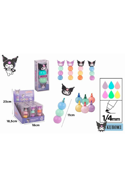 OEM Marker cu bila Kuromi MP Main Paper multicolor set 3 culori
