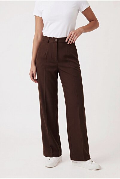 NOTHING Women's High Waist Palazzo Classic Fabric Trousers El-5242