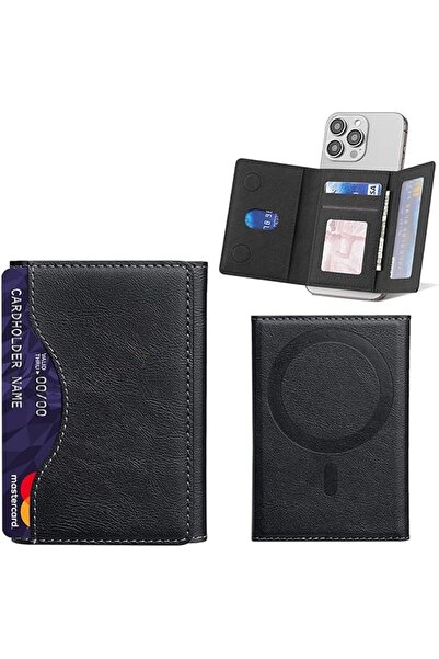 Generic Designed for MagSafe Wallet Magnetic Card Holder, Flip Trifold Leathe...