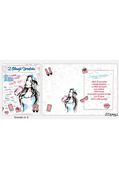 STAMP Felicitare de ziua de nastere Grande, cu plic, design ilustrat, multico...