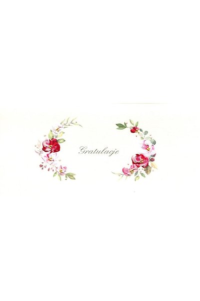 MAK Felicitare DL Flori – pictată manual, 115×224 mm