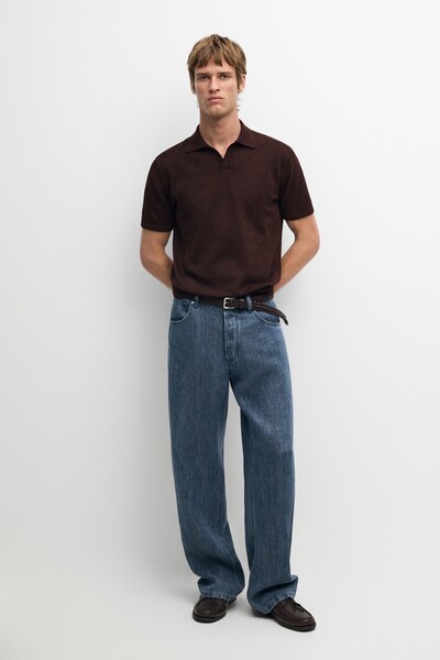 Massimo Dutti %100 pamuklu kısa kollu polo
