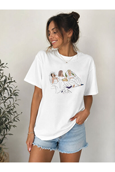 cesita Μπλουζάκι Friends με στάμπα από βαμβάκι σε λευκό χρώμα