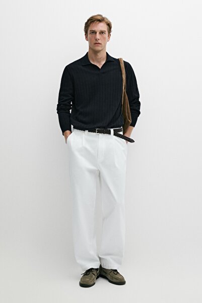 Massimo Dutti %100 pamuklu polo yaka triko kazak