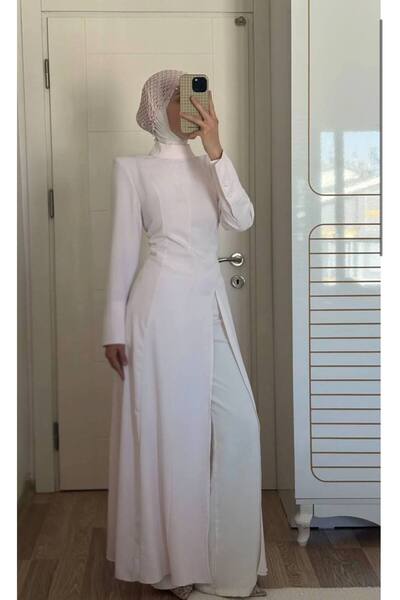 My Blog Pink Cuff Sleeves Slit Design Abaya - M8567