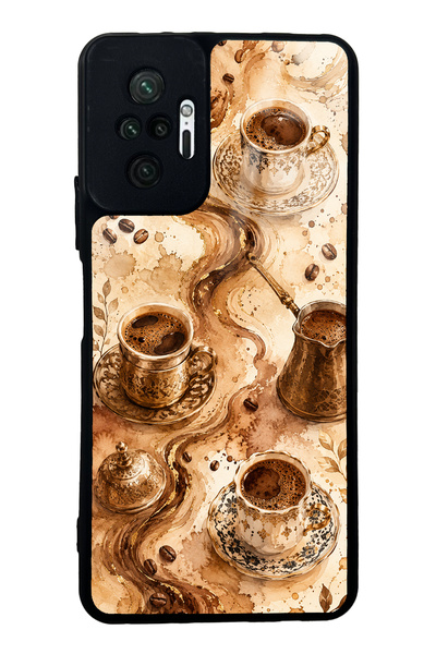 Spoyi حافظة هاتف Xiaomi Redmi Note 10 Pro ذات تصميم Golden Mocha Flow اللامعة