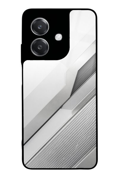 Spoyi Oppo A3 Silver Titanium Edge Design Glossy Phone Case