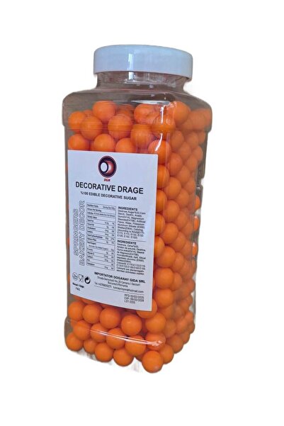 DGN Perle decorative de zahăr portocalii 800g