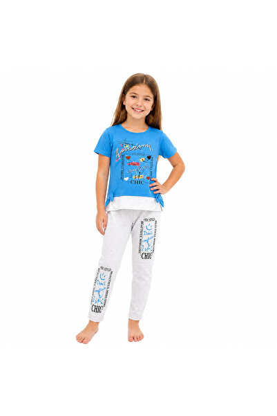 Generic Girls' Set of Pink T-Shirt and Blue Pants, Size 12 Years