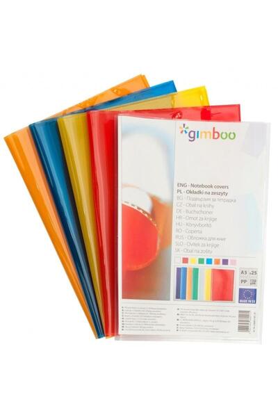 Gimboo Set de 25 de copertine pentru caiete Gimboo, A5, folie cristal, multic...