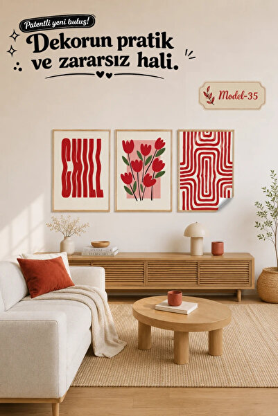 Akıllı Kağıt Static Cling Table - Poster Modern (Model- 35)