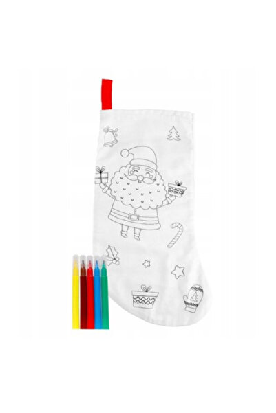 OEM Set creativ pentru copii, Ciorap de colorat si carioci , 25 x 42 cm, Mult...