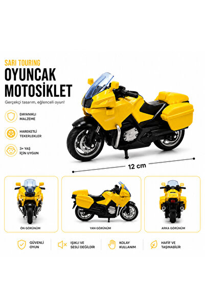 Prlk toys دراجة نارية صفراء للرحلات - 12 سم