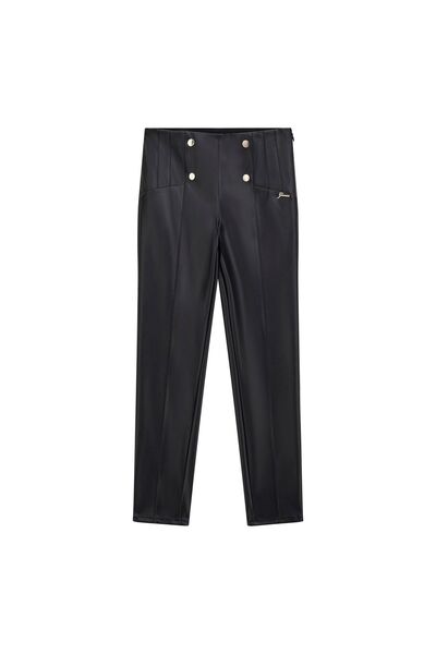 Guess Pantaloni de fete din imitație de piele J5BB00WFV60 Negru