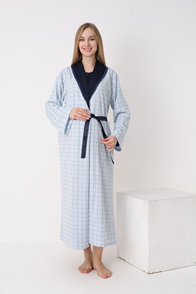 ERDENİZ TEKSTİL Women's Plus Size Cotton Viscose Flannel Dressing Gown Matern...