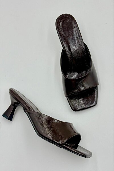 DefHeel'e Patent Leather Short Heeled Comfortable Stylish Slippers 5 cm Light...