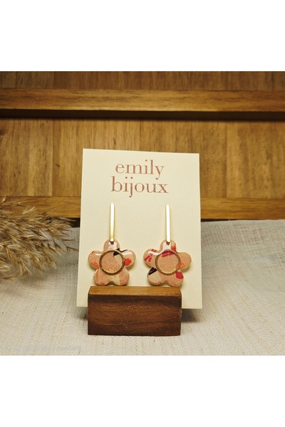 Handmade Cercei - Pumpkin cu accesoriu auriu