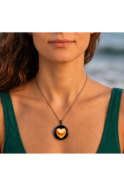 Oxolux, Lavinia Colier Mystic Love, in cutie cadou, design contrastant, bijut...