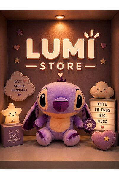LUMİ 30 cm Stitch Peluş Oyuncak – Yumuşak Dolgulu Büyük Boy Sarılmalık Peluş