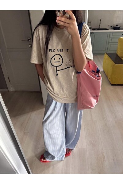 DENİKK Trend Oversize Washed Vintage Effect Retro Short Sleeve T-Shirt