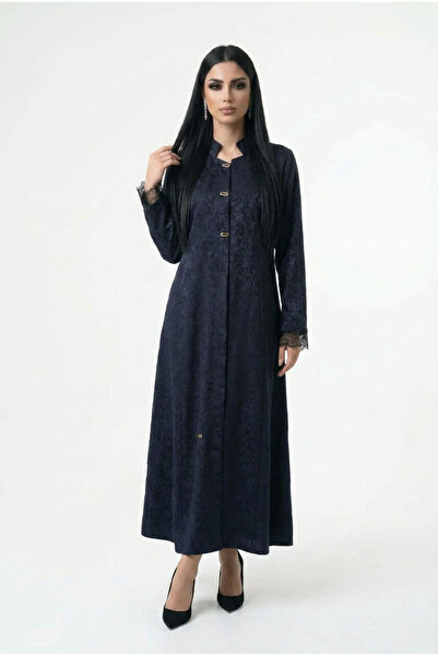 DAR ALSALAAM Abaya Trend Blazer Duvamat Navy Blue Wrap Suitable for All Seasons