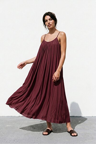 Miss Beyoğlu Women's Rope Strap Lined Maxi Casual Dress